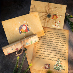 30pcs Vintage Christmas Letter Paper & Envelopes Set