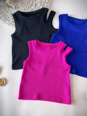 3pcs Baby Girls Summer Strapless Sleeveless T shirt Crop Tops