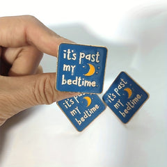 2pcs Past My Bedtime Enamel Pin Sleep Pin Not Awake Pin Bedtime Pin Moon Tired