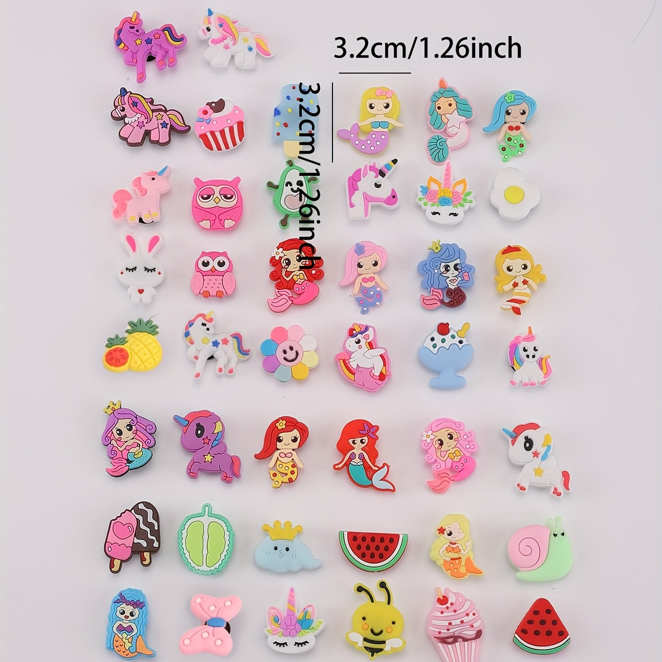 50pcs Cartoon Shoe Charms for Clogs Sandals Resin Shoe Buckle Accessories