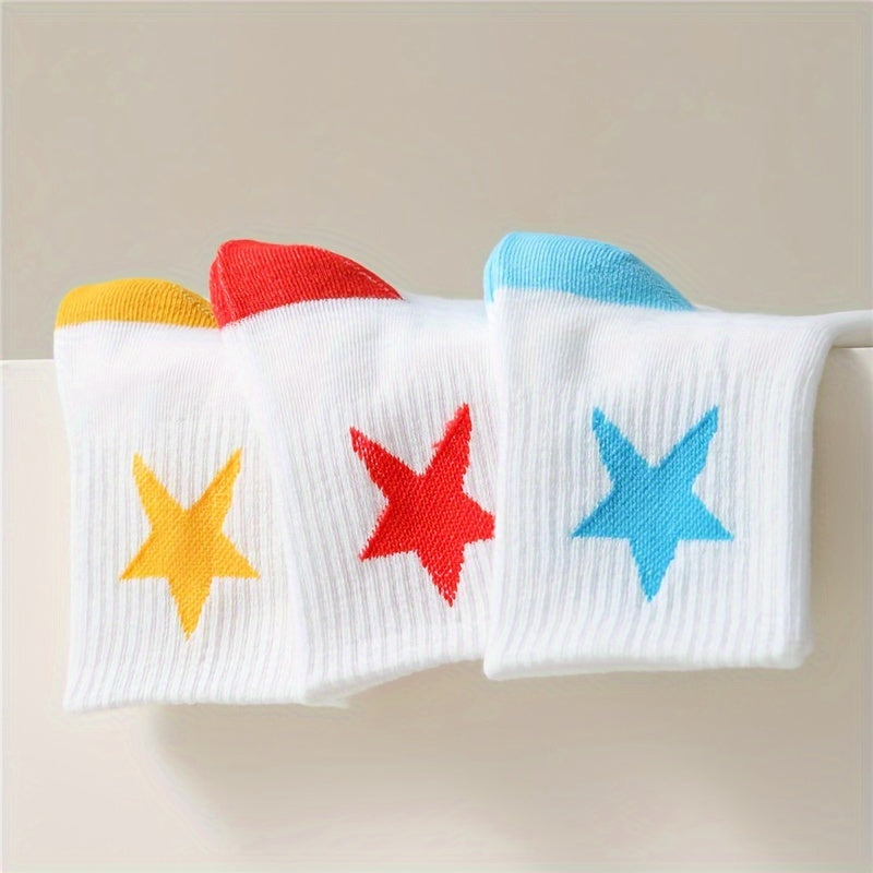 7 Pairs Star Print Socks Mid Tube Women's Stockings