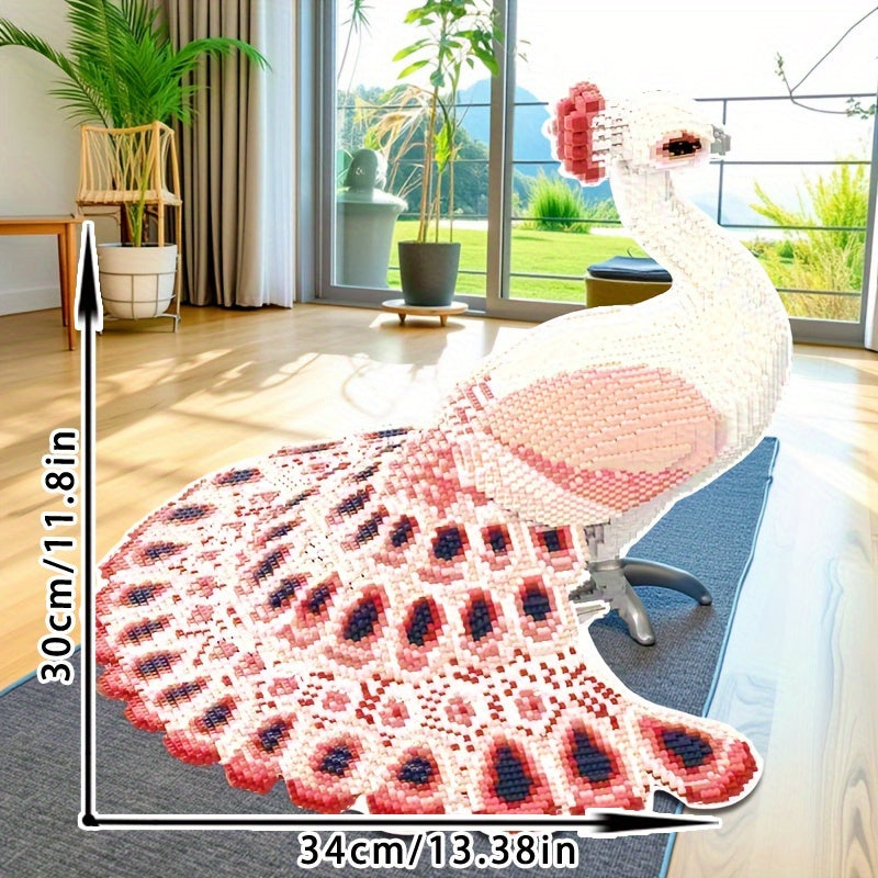 6518pcs Peacock Building Blocks 3D Ornaments Unzip Toy Interior Decoration