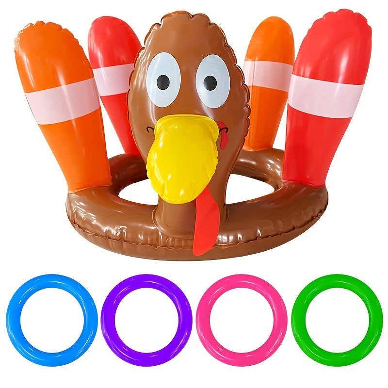 PVC Inflatable Turkey Rings Holiday Party Game Christmas Toy