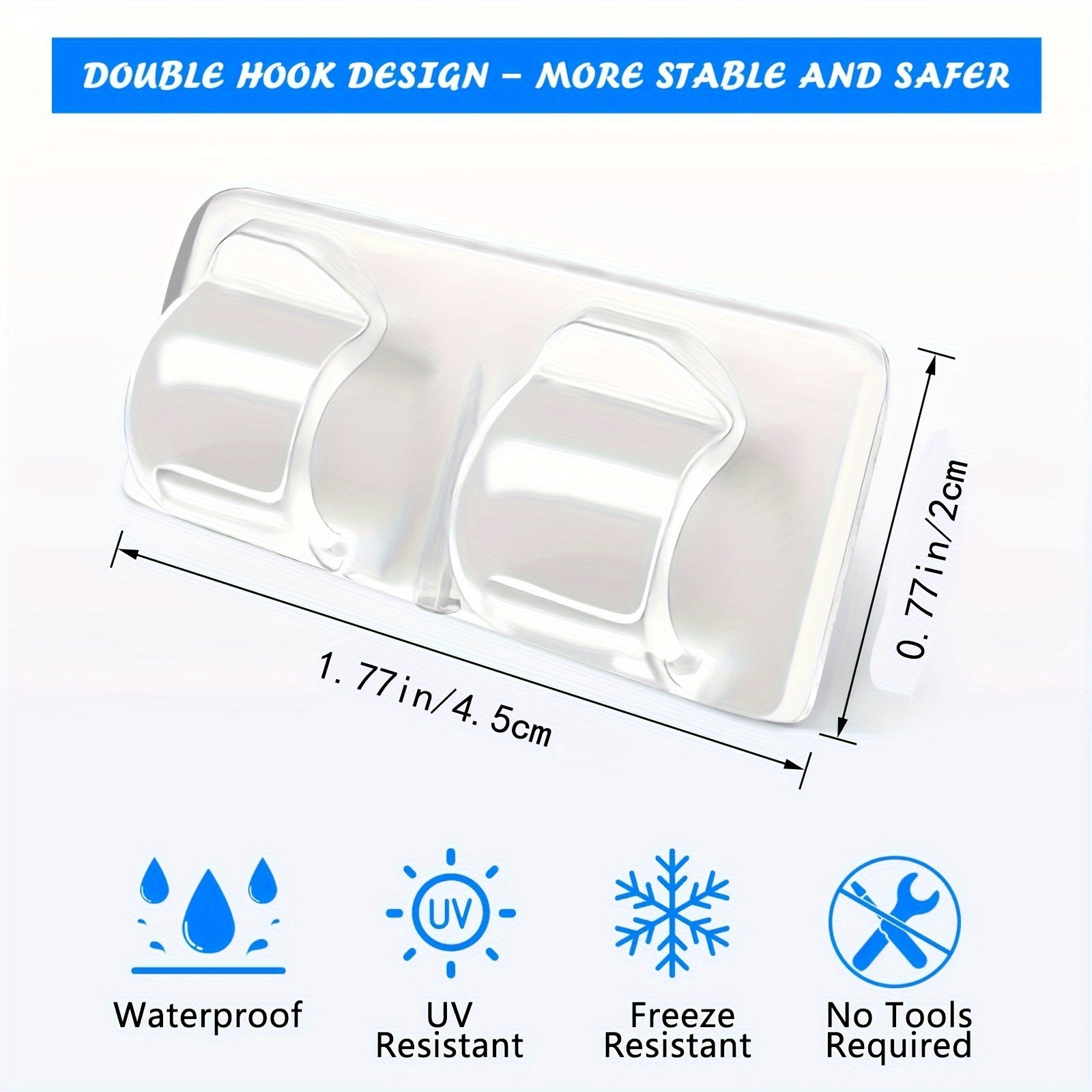 20pcs Self Adhesive Hook Clip for String Lights Waterproof Durable Clips