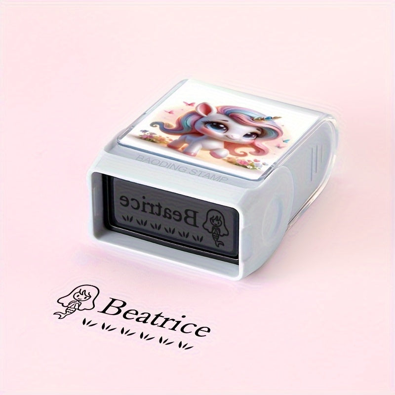 Custom Unicorn Name Stamp for School Supplies and Clothing - Personalized Seal