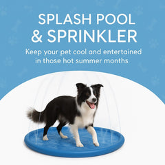 Lizzy Pet Splash Pool & Sprinkler 39in Summer Cooling Pad for Dogs