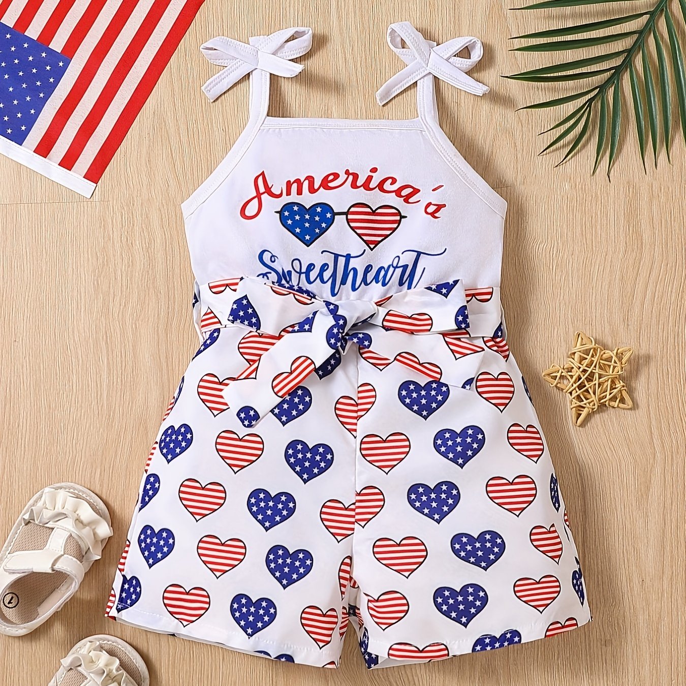 Toddler Girl Independence Belted Cami Romper