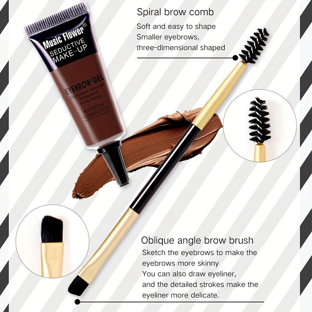 2-in-1 Waterproof Eyebrow Dye Cream Long Lasting Smudge Proof Tint Set