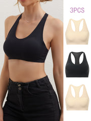 3pcs Seamless Sports Bras Breathable Intimates Women's Lingeri