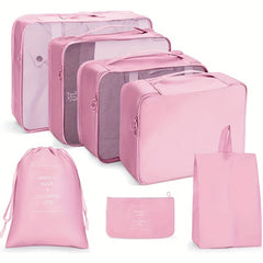 7 Pcs Travel Luggage Bags Lightweight Zipper Dustproof Organizers