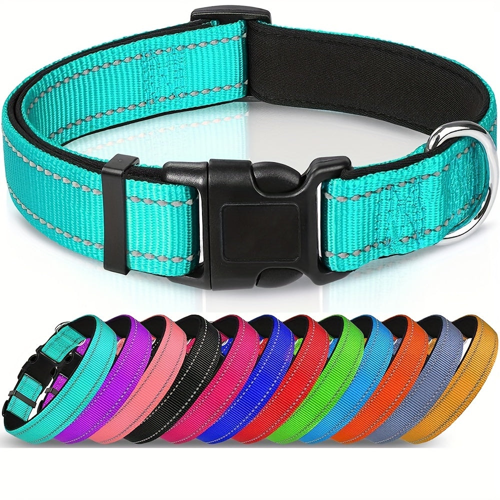 JOYTALE Reflective Dog Collar Neoprene Padded Nylon Pet Collar for Safety