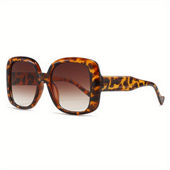 Y2K Large Square Sunglasses Tortoiseshell Gradient UV400 Sun Shades