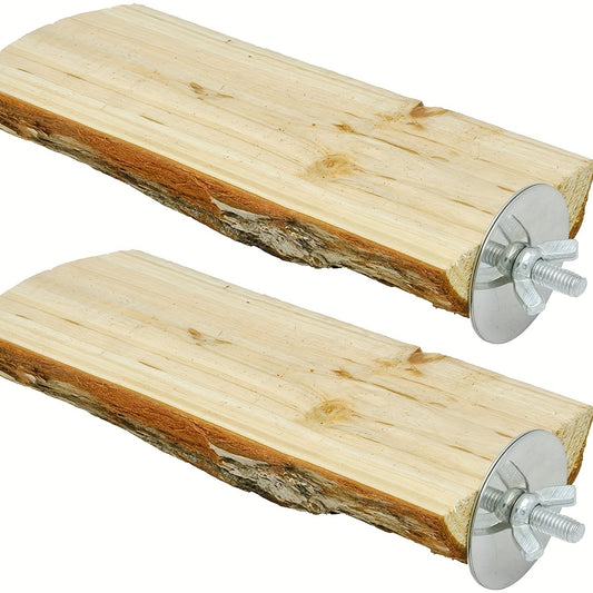 2 Pack Wooden Platform Cage Perches for Birds