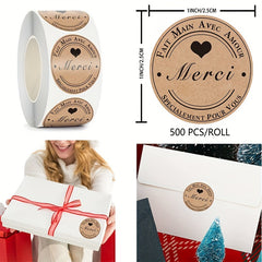 500 Cowhide Label Love Sticker Seal Label Pack