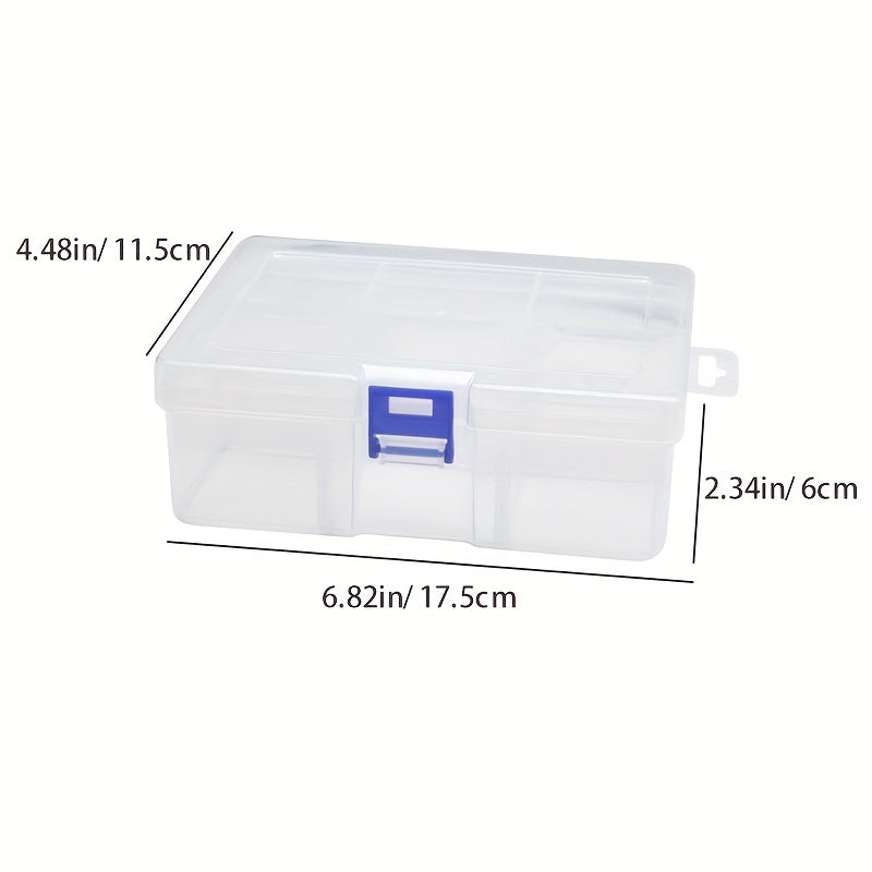 2pcs Medium Transparent Plastic Storage Boxes for Jewelry Crafts Cosmetics