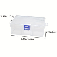 2pcs Medium Transparent Plastic Storage Boxes for Jewelry Crafts Cosmetics