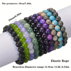 10mm Healing Stone Beaded Bracelet Unisex Stretch Bracelet