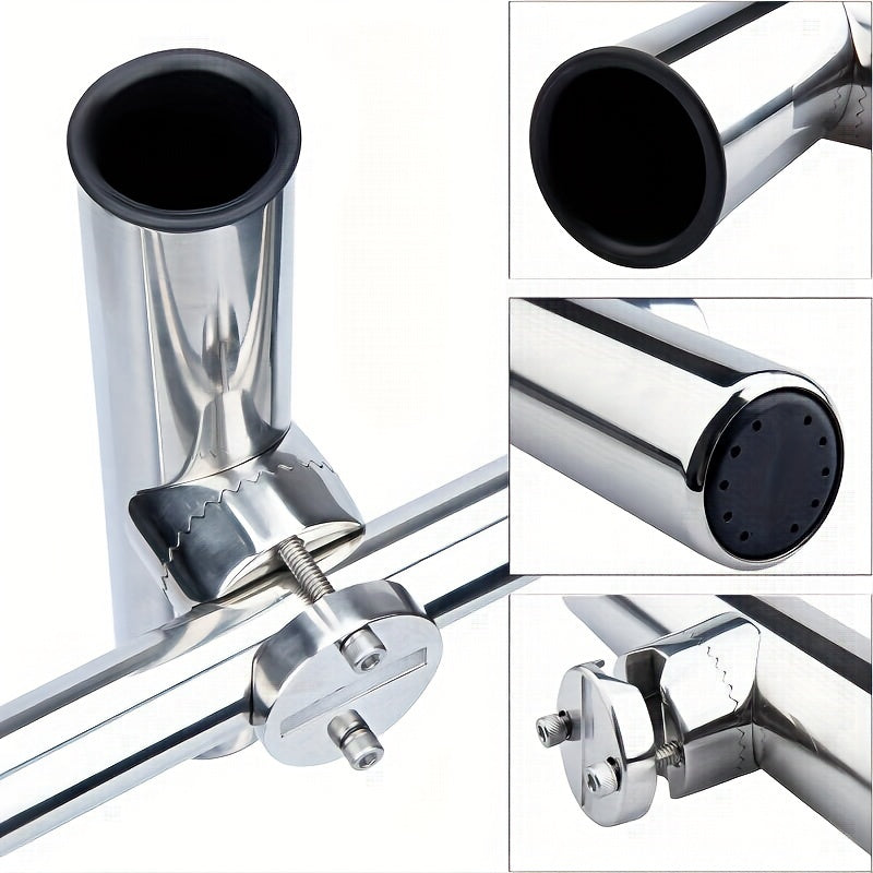 1pc Stainless Steel Rod Holder Clamp On 7 8 1 Rail For Marine Boat Fishing