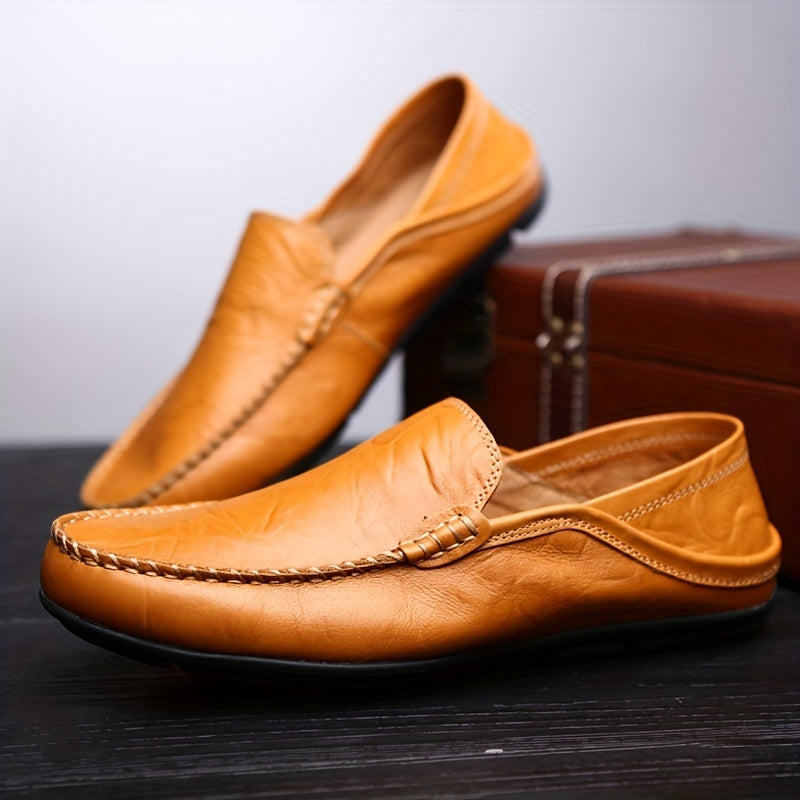 Men's Comfy Moc Toe Loafer Slip On Shoes