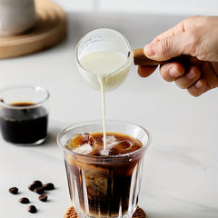 Wooden Handle Glass Milk Tea Cup Mini Salad Cup Coffee Plus Milk Cup