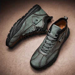 Men's Solid Low Top Lace up Boots Outdoor Walking Shoes