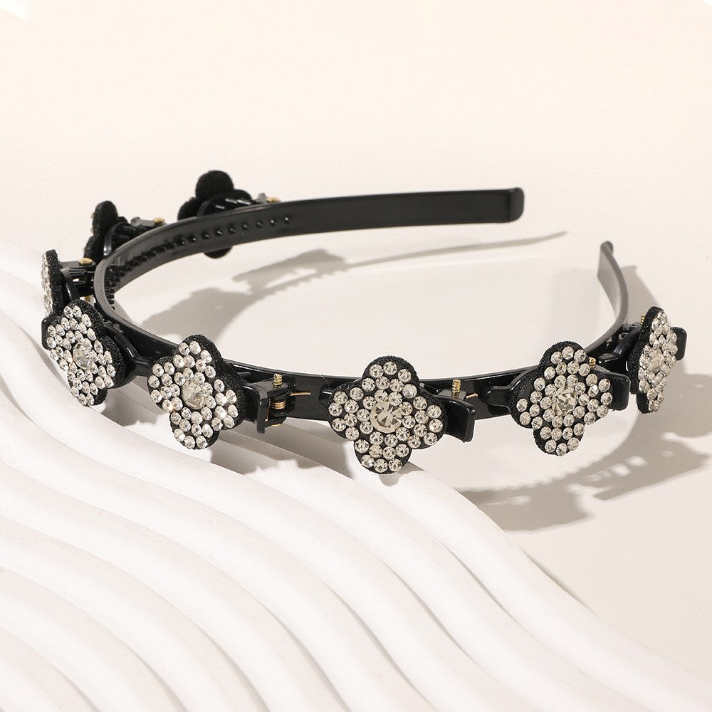 Crystal Stone Braided Hair Clips for Women Girls