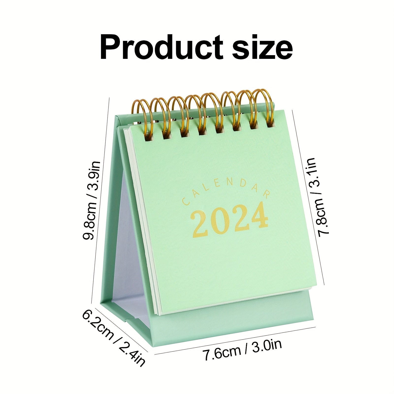 Green Mini Desk Calendar for Office and School Use