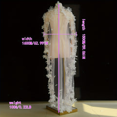 Romantic Single Layer Bridal Veil with 3D Beaded Flowers Wedding Accessory