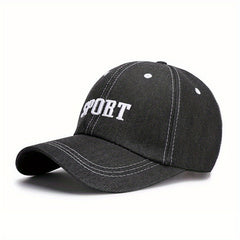 Denim Baseball Cap Solid Adjustable Leisure Cap Plain Curved Sun Visor Hat