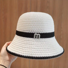 Crochet Bucket Hat Sunscreen Basin Hat for Women