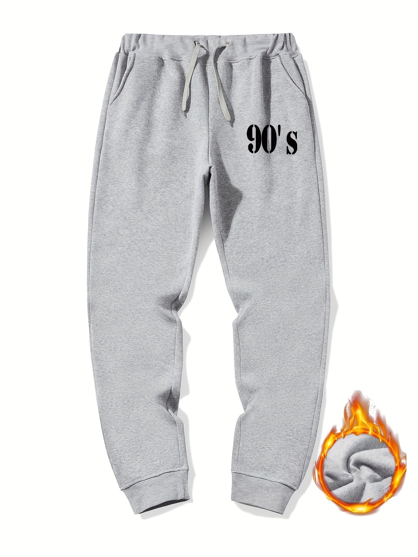 6cms Letter Print Casual Stretch Graphic Joggers Men s Sweatpants