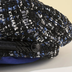 Vintage Chunky Beret Plaid Painter Hat British Style Warm Newsboy Hat