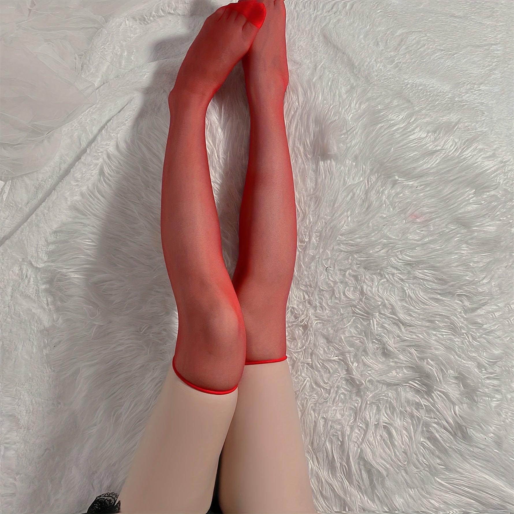 Smooth Sheer Thigh High Stockings Women's Over The Knee Socks