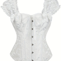 Puff Sleeve Corset Bustier Lace Up Slimmer Body Shaper