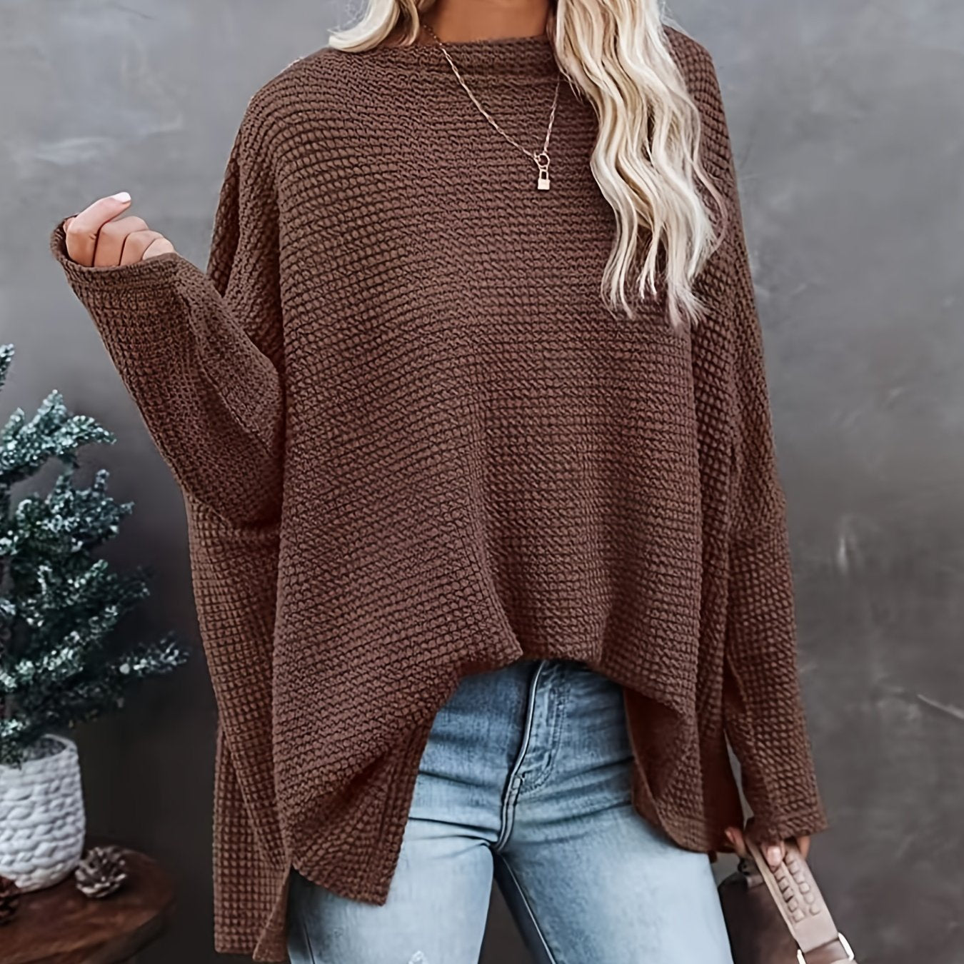 Off Shoulder Bat Sleeve Knitted Sweater Top