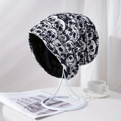 Men's Pullover Skull Print Knitted Stacking Turban Hat