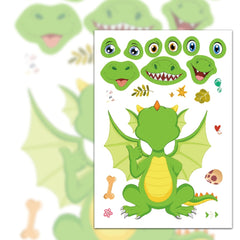 Dragon Face Changing DIY Stickers Set of 8