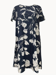 Floral Print Short Sleeve Midi Dress Plus Size