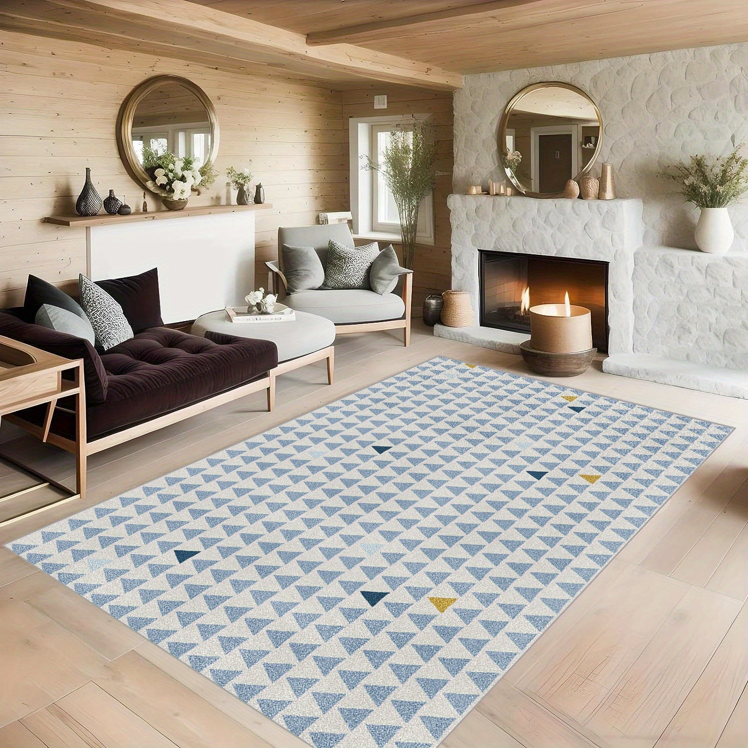 Triangle Pattern Carpet - High Flow Area Living Room Bedroom