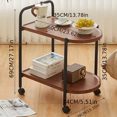 Small Coffee Table Sofa Side Rack Shelf with Wheels