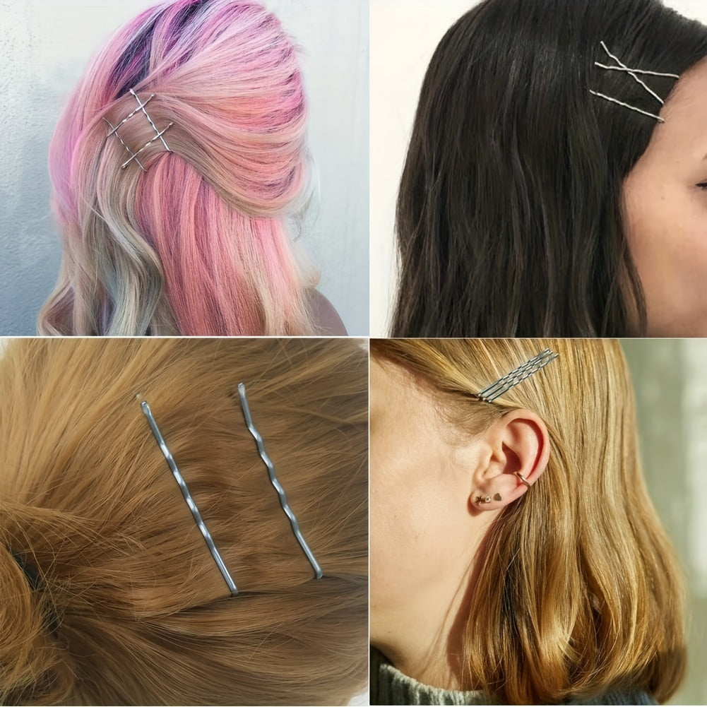 50 Large Silvery Non Slip Hair Clips for Thick Hair