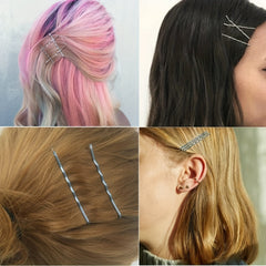 50 Large Silvery Non Slip Hair Clips for Thick Hair