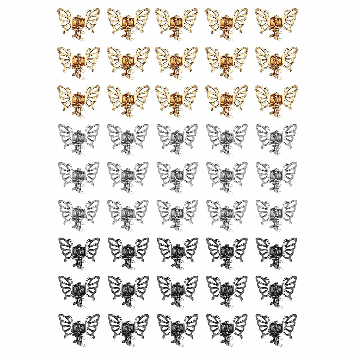 Metal Butterfly Hair Clips 187Pcs Set Hippie Hair Accessories Women