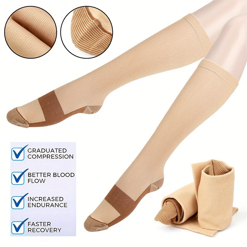 Compression Calf Socks Sports Knee High Women's Stockings