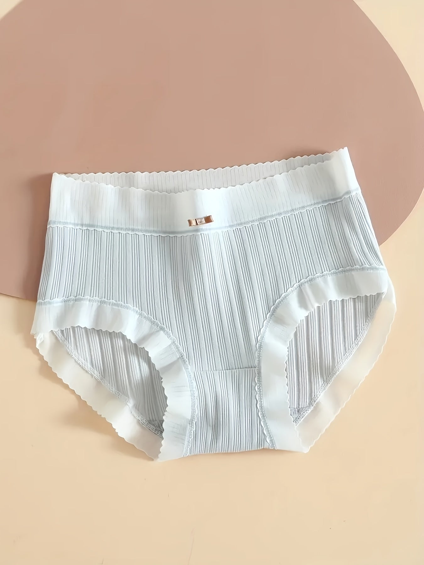 5pcs Ribbed Bow Tie Briefs Soft & Stretchy Intimates Panties