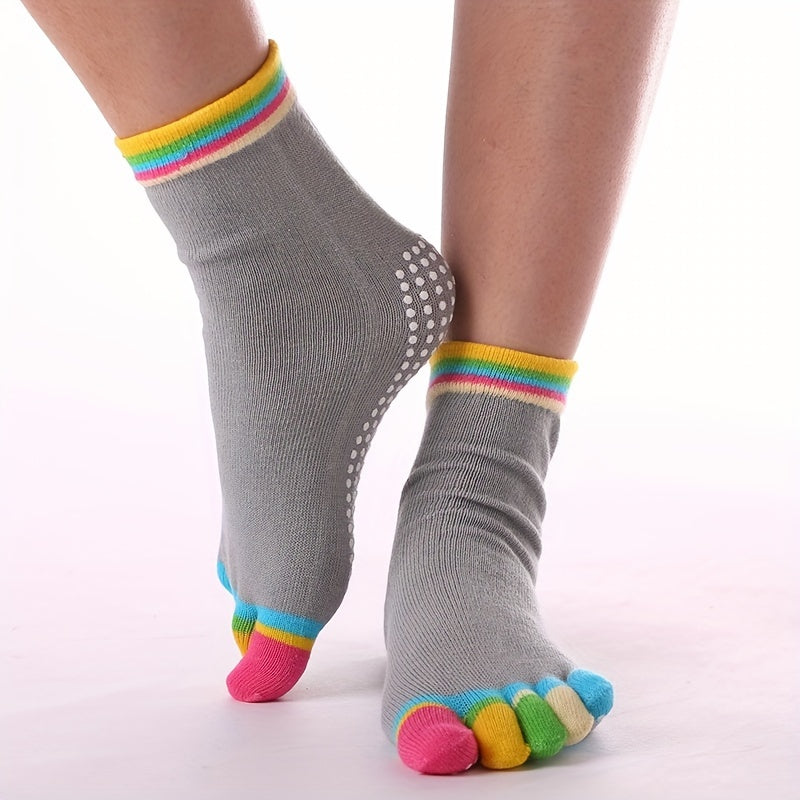 Non Slip Toe Socks for Women - Comfy Five Finger Yoga Socks