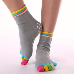 Non Slip Toe Socks for Women - Comfy Five Finger Yoga Socks