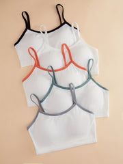 5pcs Wireless Ribbed Bras Stretch Comfort Breathable Lingerie Underwear