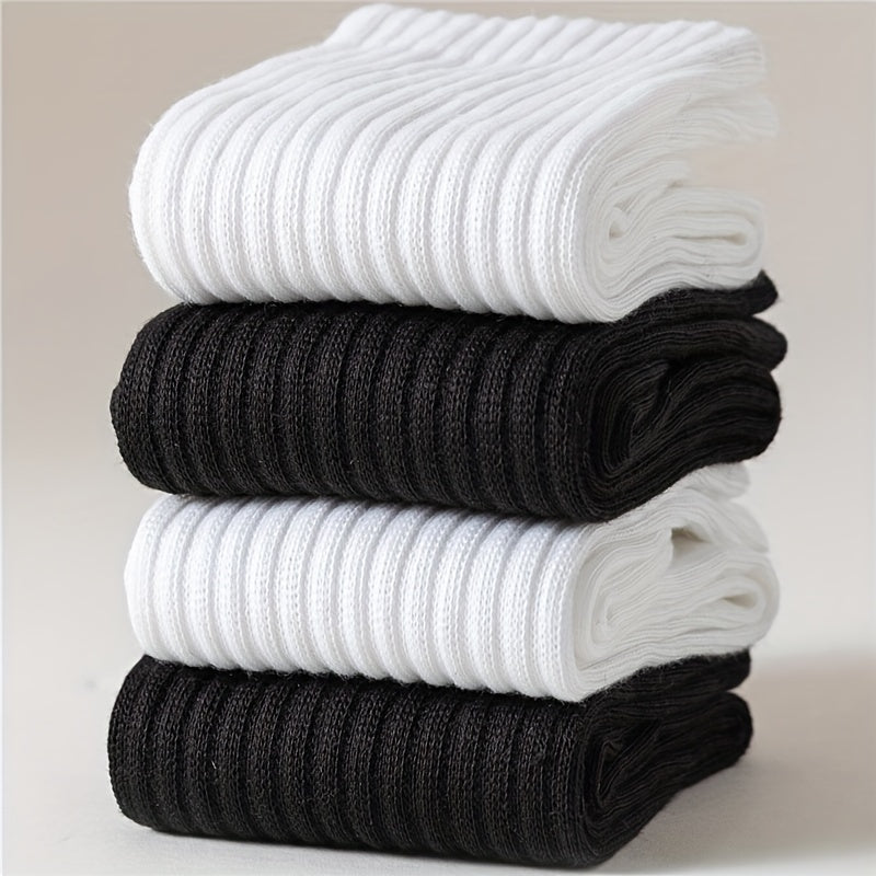 10 Pairs Comfy Breathable Women's Solid Socks All match Stockings & Hosiery