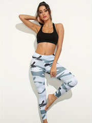 Camouflage Pattern Yoga Leggings High Stretch Fitness Pants